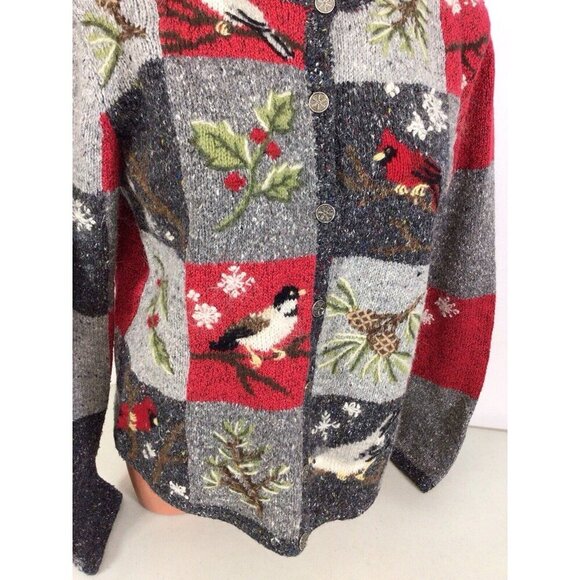 Northern Isles Cardigan Sweater Bird Lovers Womens Medium - Picture 3 of 8